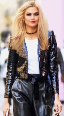Chanel Black Sequin Cropped Jacket – 2003 Cruise Collection (03C)